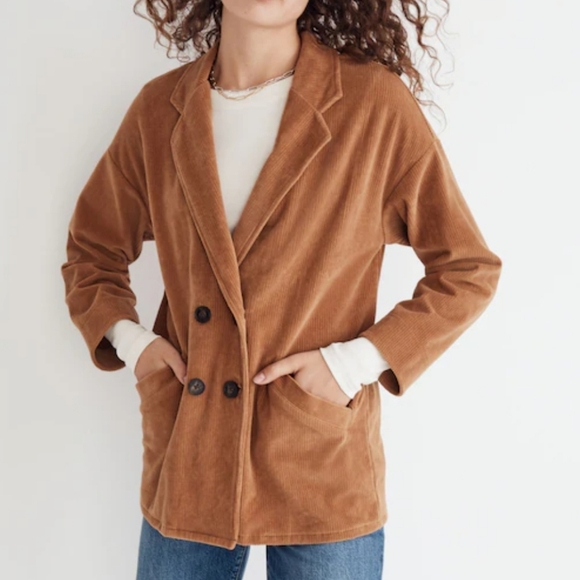 Madewell Knit Corduroy Redford Double-Breasted Blazer Jacket NWOT - Picture 2 of 16
